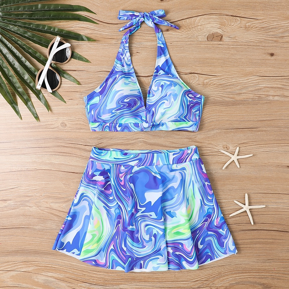 Női Fürdőruha Bikini Tankini 2 darab Merész Fürdőruha Mély-V Push up Kötött Szabadság Tropikus Virágos Paisley Merüljön el Ujjatlan Fürdőruhák 2025 - $25.99 –P10
