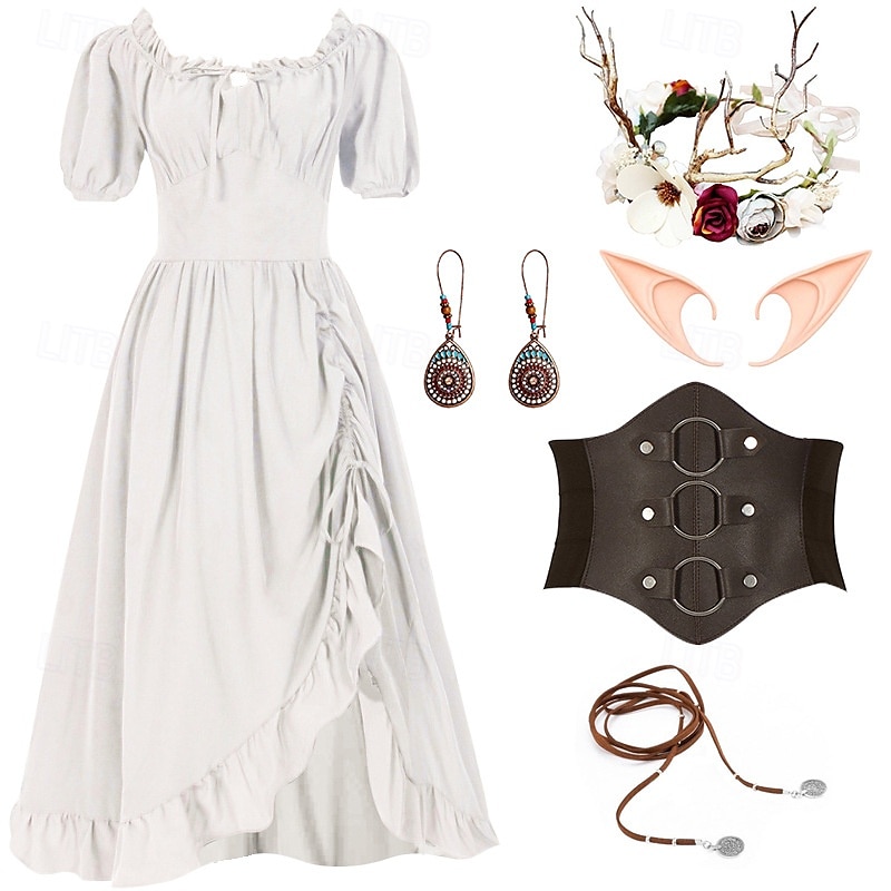 Retro Vintage Mittelalterlich Renaissance Kleid Zubehörset Ren Faire Wikinger Elfen Damen Halloween Karneval Maskerade LARP Erwachsene Kleid Weitere Accessoires Ohrringe 2025 - €58.99 –P3