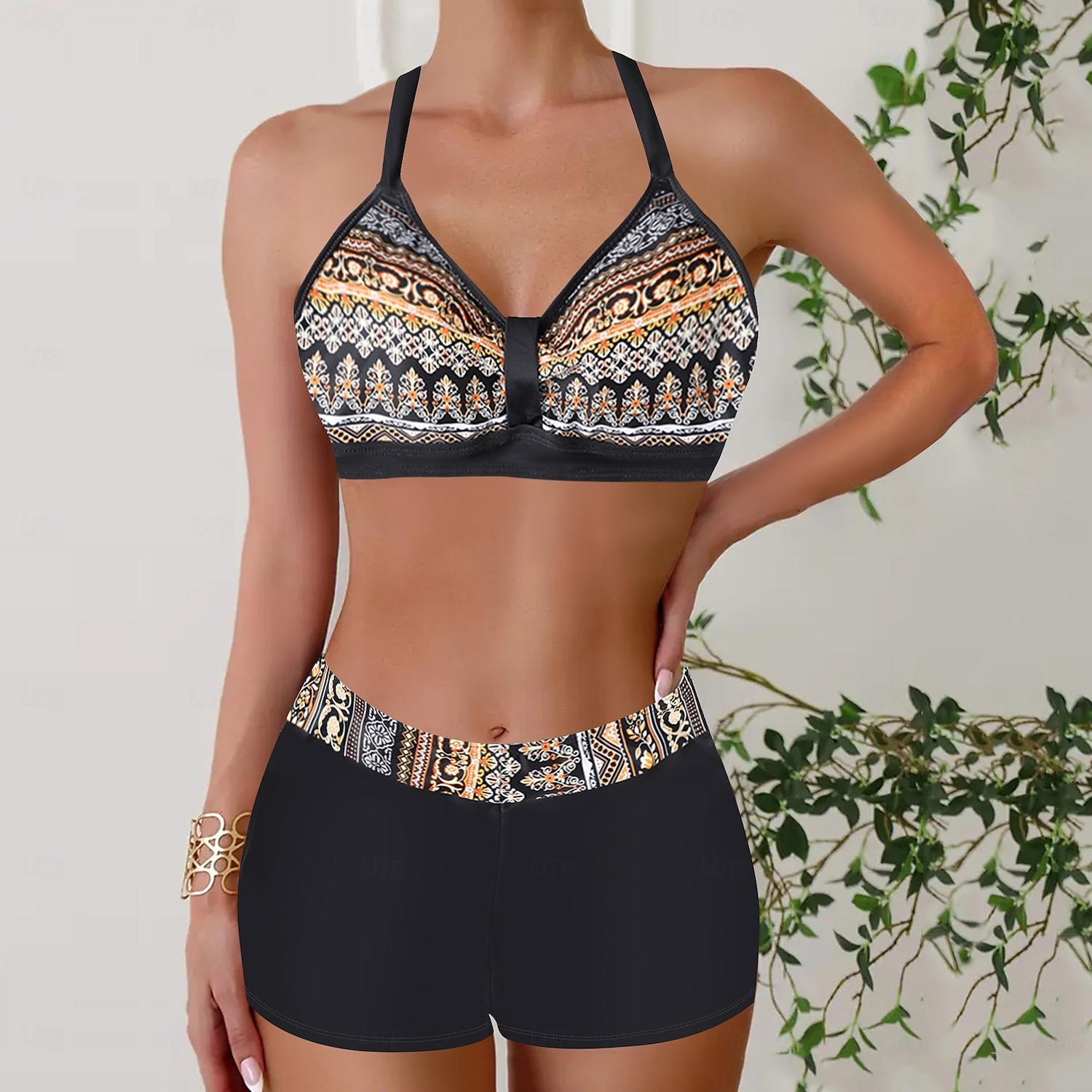 Damen Badeanzug Bikini Zweiteilig Monokini Freche Unterhose Bademode Gestrickt Urlaub Tropisch Farbblock Gestreift Stürzen Ärmellos Badeanzüge 2025 - $22.99 –P1