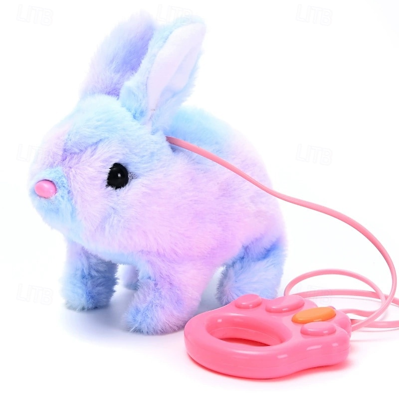 Peluche Lapin Réaliste | Lapin de Pâques Interactif Figurine Jouet Saute Oreilles Mobiles Nez Frétillant, de Compagnie Électronique | Für Männer, Frauen, Jugendliche & Sportler