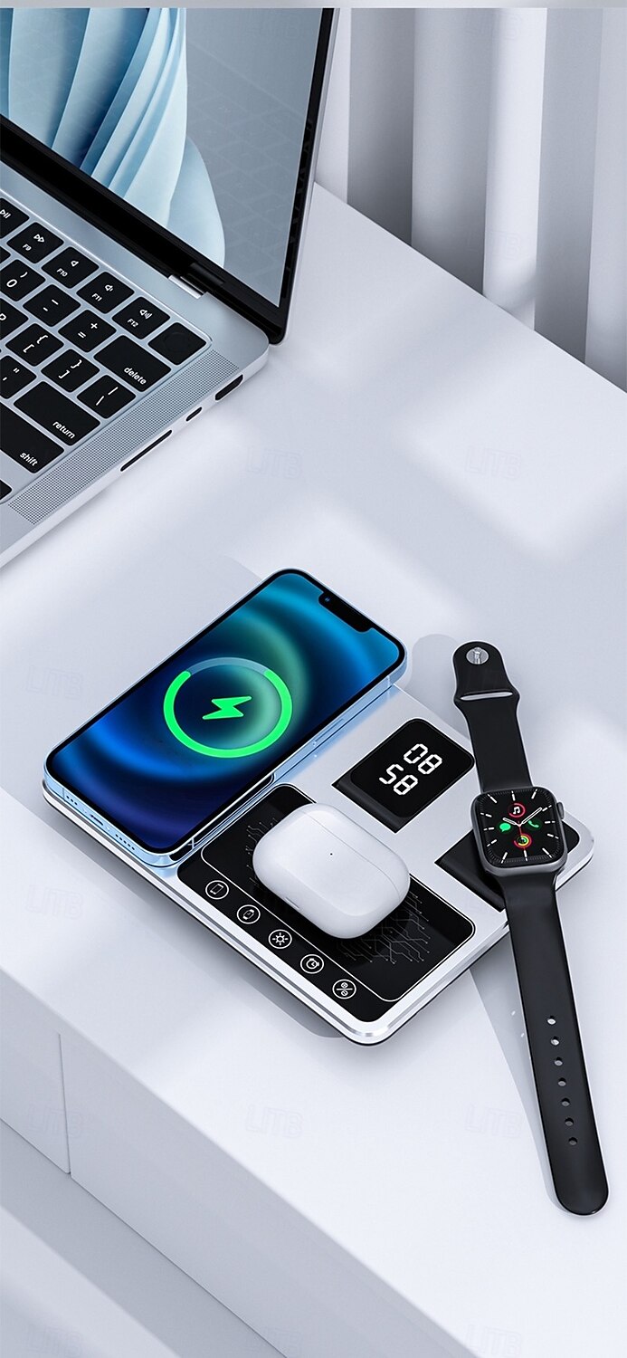 Wireless Charger 30W Output Power Wireless Charging Station Foldable Charging Station CE Certified Fast Wireless Charging MagSafe 4 in 1 For Compatible with any wireless charging enabled devices 2025 - $65.99 –P3