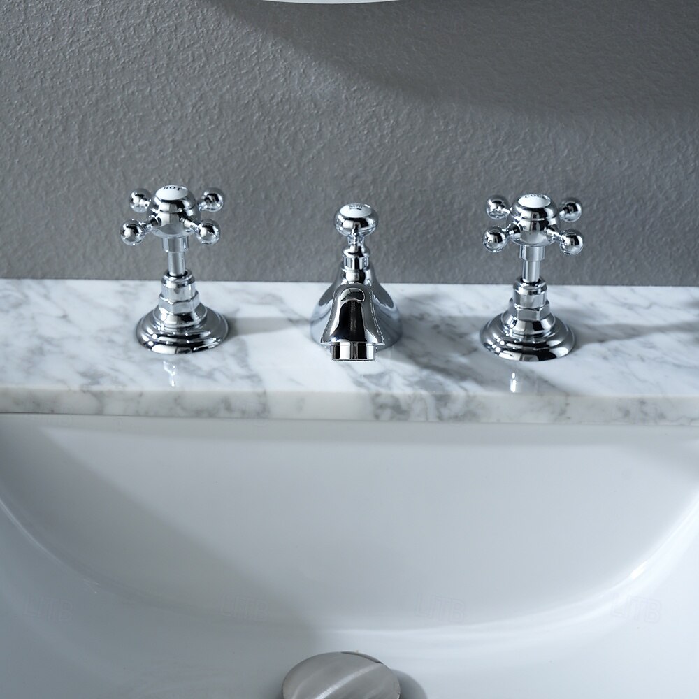 Bathroom Sink Faucet - Widespread Electroplated Widespread Two Handles Three HolesBath Taps 2025 - $202.49 –P1