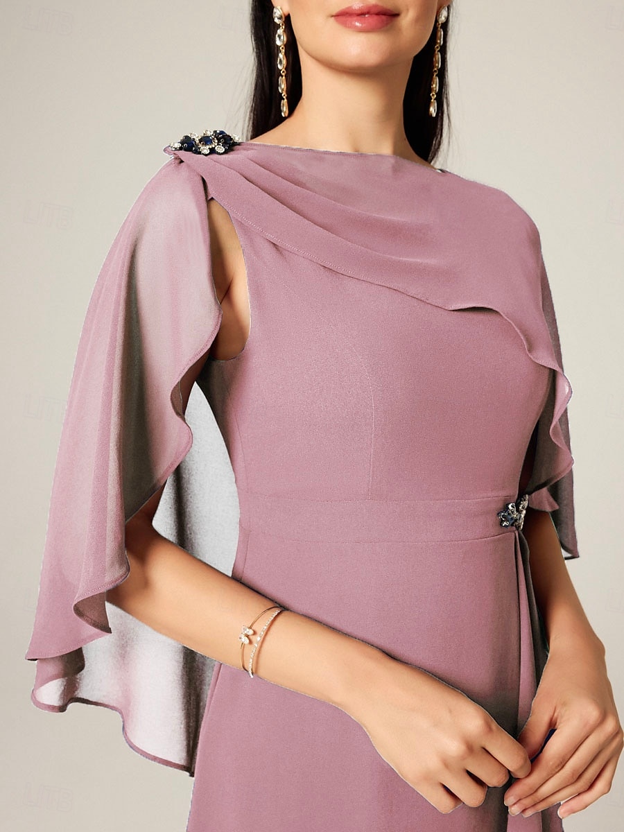 Per donna Taglie Forti Abito Midi Set di vestiti Abito a trapezio Elegante Ospite di nozze Cocktail party Vestibilità regolare Semplice Senza Maniche Scollo a Barca Rosa polverosa Estate del 2025 a $17.59 –P2
