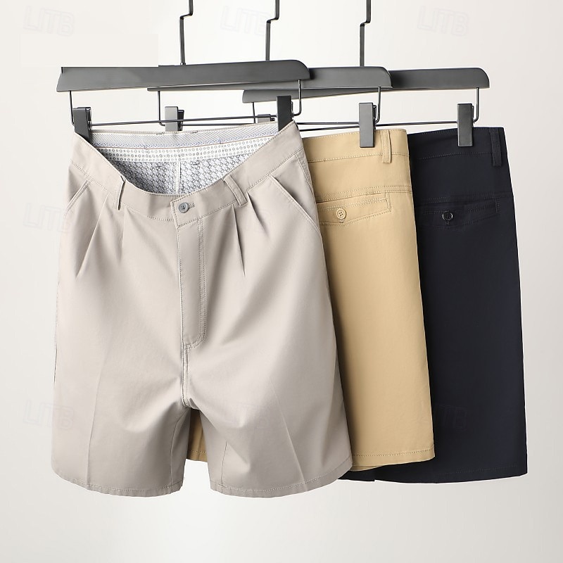 Bărbați Pantaloni scurti de rochie Pantaloni scurți de lucru Pantaloni Scurți de Golf Buzunar Simplu Confort Respirabil Lungimea genunchiului În aer liber Afaceri Sport Casual Negru Bleumarin 2026 - $17.99 –P1