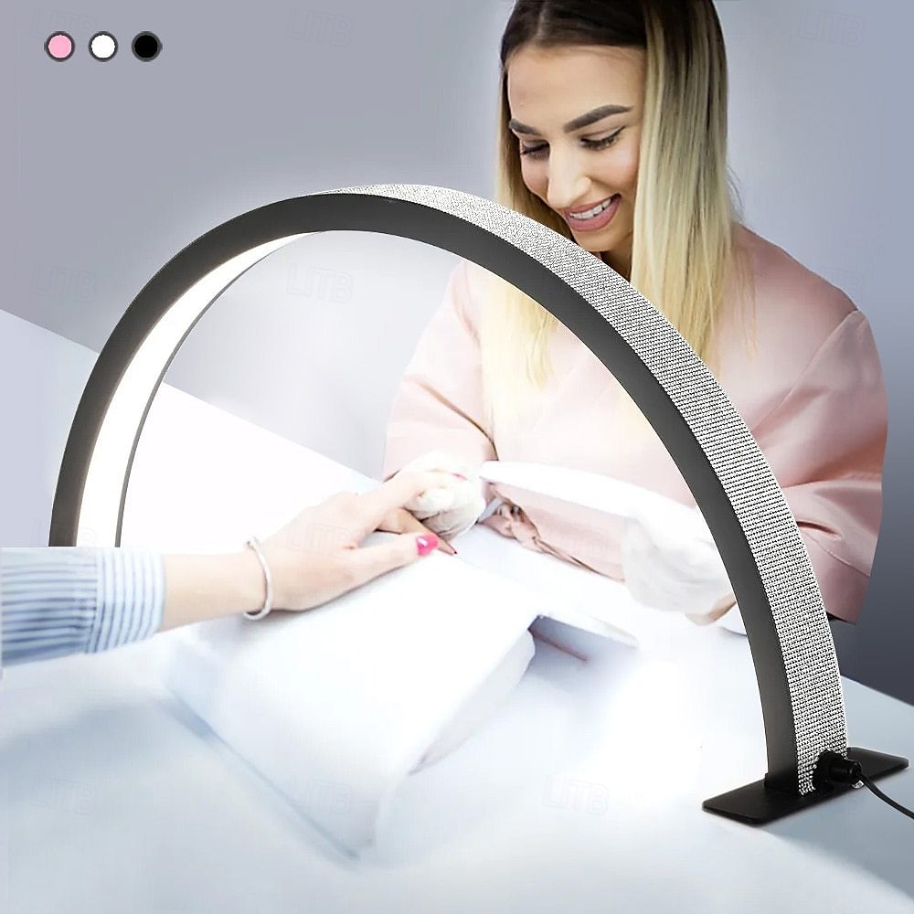 Half Moon light για γραφείο νυχιών, λάμπα νυχιών 21,5in/29,5in 39w με συρμάτινο χειριστήριο/τηλεχειριστήριο, 3 χρωματικές λειτουργίες nails tech φώτα, φωτεινά φωτιστικά, για φρύδια/μανικιούρ led φως 2025 - $149.99 –P2