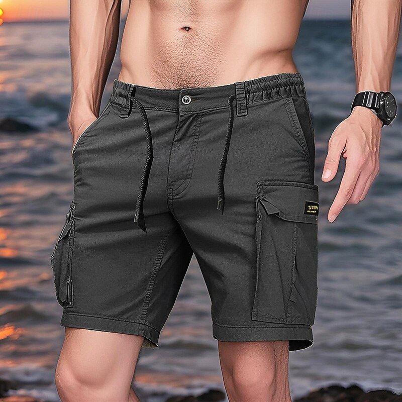 Per uomo Pantaloncini cargo Shorts Pantaloncini Estivi Multi-tasche Tasca con Patta Semplice Comodità Indossabile Lunghezza al ginocchio All'aperto Sport Quotidiano Moda Casual Nero Cachi del 2025 a $35.99 –P1