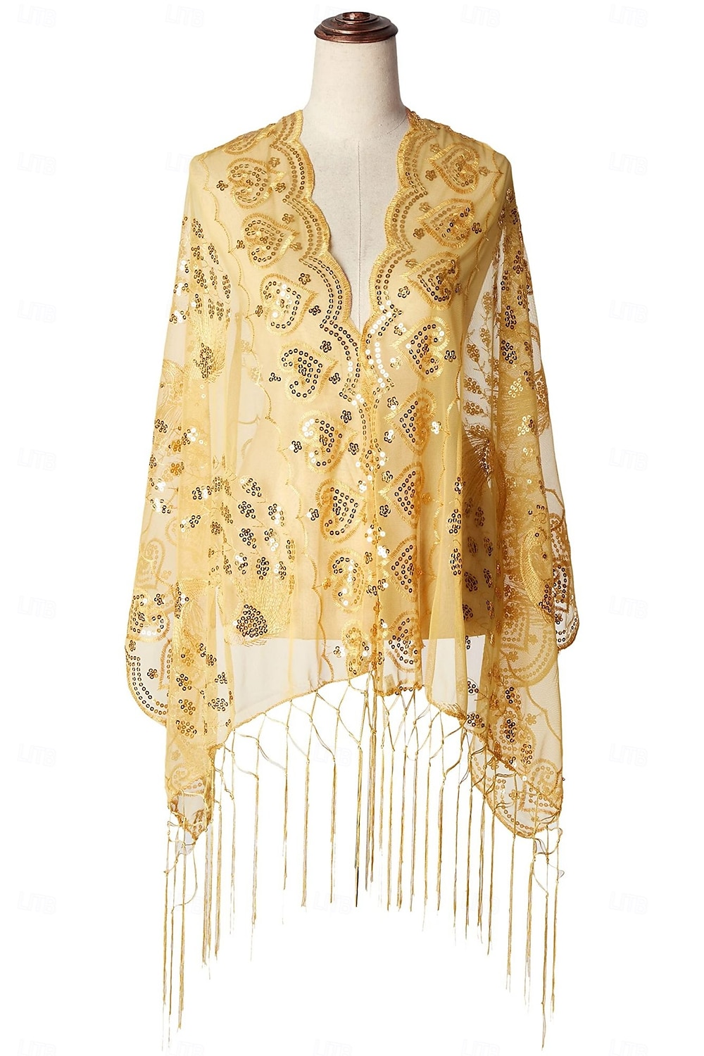 Retro Vintage Goldene Zwanziger 1920er Schal Wickeln Schals Der große Gatsby Flapper-Mädchen Pailletten Quastenfransen Damen Karneval Hochzeit Abendgesellschaft Maskerade Erwachsene Schal 2025 - $13.99 –P10