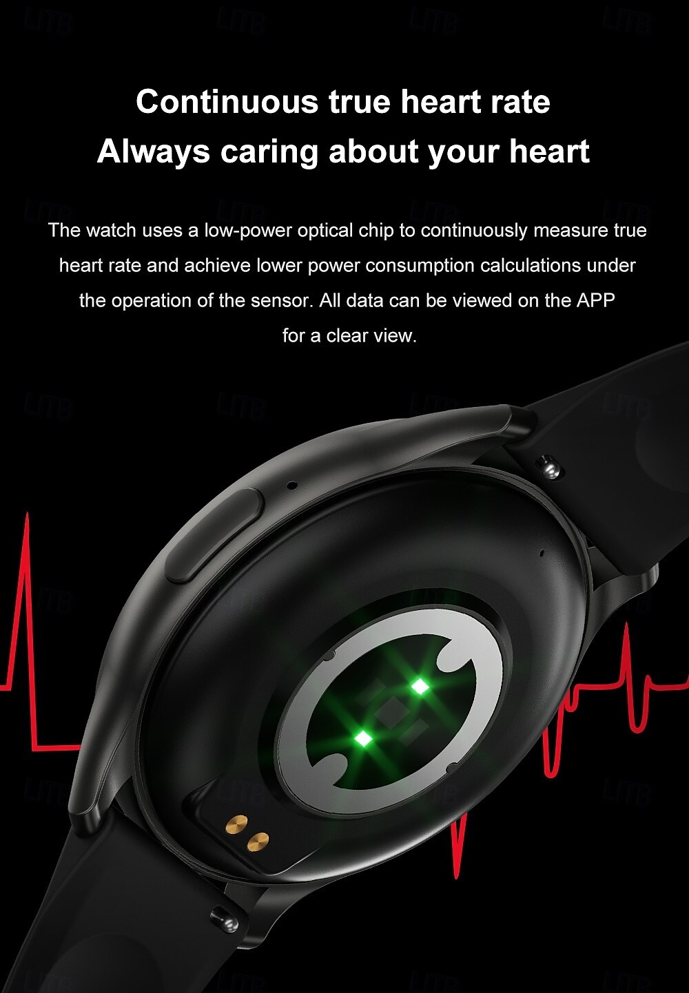 696 ZW60 Smart Watch Fitness Tracker ECG PPG Bluetooth Anropspåminnelse Android iOS IP67 44mm 1,43 2025 - $39.99 –P10