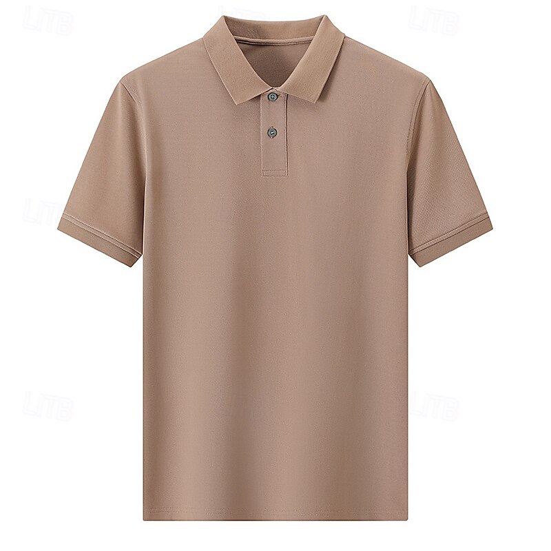 Herren Polo Strick-Polopullover Formell Arbeit Umlegekragen Kurzarm Einfarbig Button-Down Frühling Wein Dunkelgrau Schwarz Weiß Hellgrün Khaki Polo 2025 - $32.99 –P13