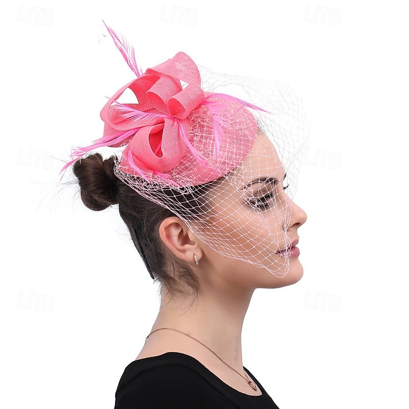 Kopfstück Federn Sinamay Hochzeit Abendgesellschaft Elegant Hochzeit Mit Feder Kopfschmuck Kopfbedeckung 2025 - $20.99 –P5