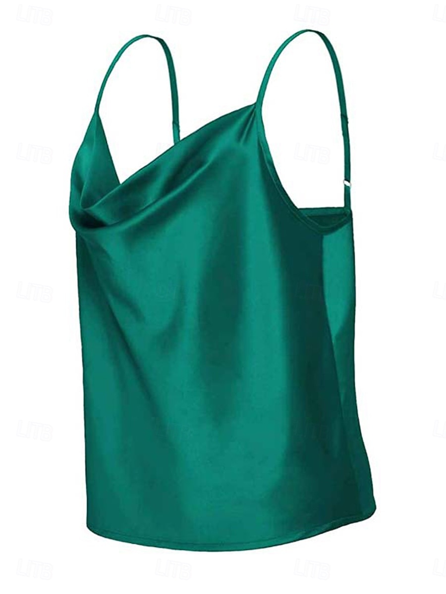 Damen Camisole-Tanktop Feste Farbe Brautkleider schlicht Ärmellos V Ausschnitt Normale Oberteile Täglich Knopf Tasche Schwarz Weiß Wein Grün Sommer Frühling 2025 - $14.99 –P5