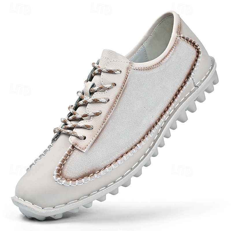 scarpe casual da uomo con lacci fatte a mano color bordeaux e grigio – scarpe da passeggio in pelle vintage del 2025 a $42.99 –P4