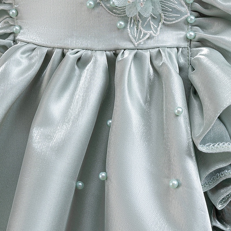 Kleinkind Mädchen Partykleid Blumen Ärmellos Hochzeit Party Gerafft Reißverschluss Knotenbinde Niedlich Prinzessin Polyester Knielang Partykleid Sommer Frühling Herbst 4-7 Jahre Weiß Champagner 2025 - $28.99 –P4