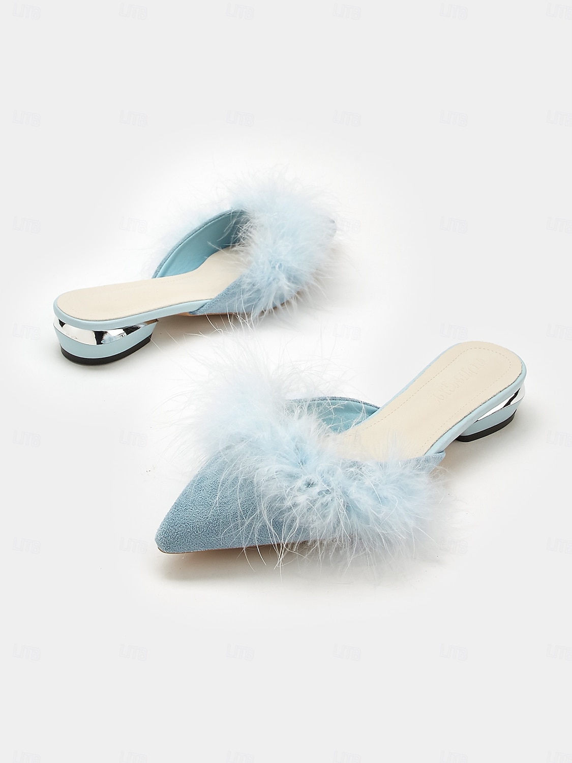 weiße, flauschige Pantoletten mit spitzer Spitze – gemütliche Slipper aus Kunstfell für lässig-schicke Outfits 2025 - $26.99 –P3