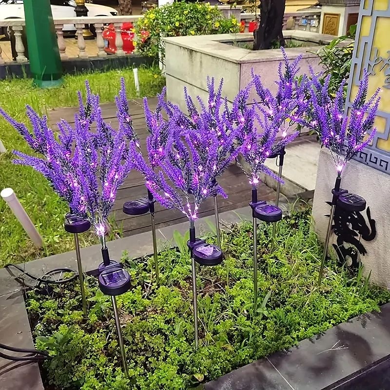 2 Pcs LED Solar Outdoor Lights Garden Light Lavender Simulation Plant Patio Lights Wedding Holiday Garden Walkway Villa Yard Landscape Atmosphere Lawn Light 2025 - $29.99 –P8