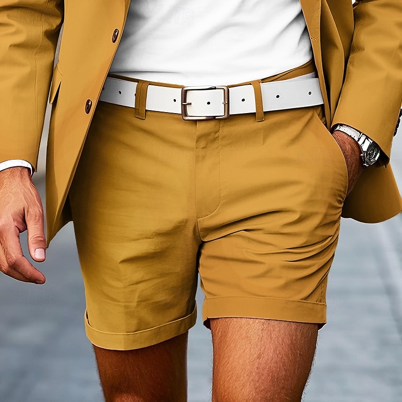 Per uomo Shorts eleganti Shorts da Lavoro Pantaloncini da golf Tasca Semplice Comodità Traspirante Corto All'aperto Affari Sport Casual Bianco Giallo del 2026 a $21.99 –P9