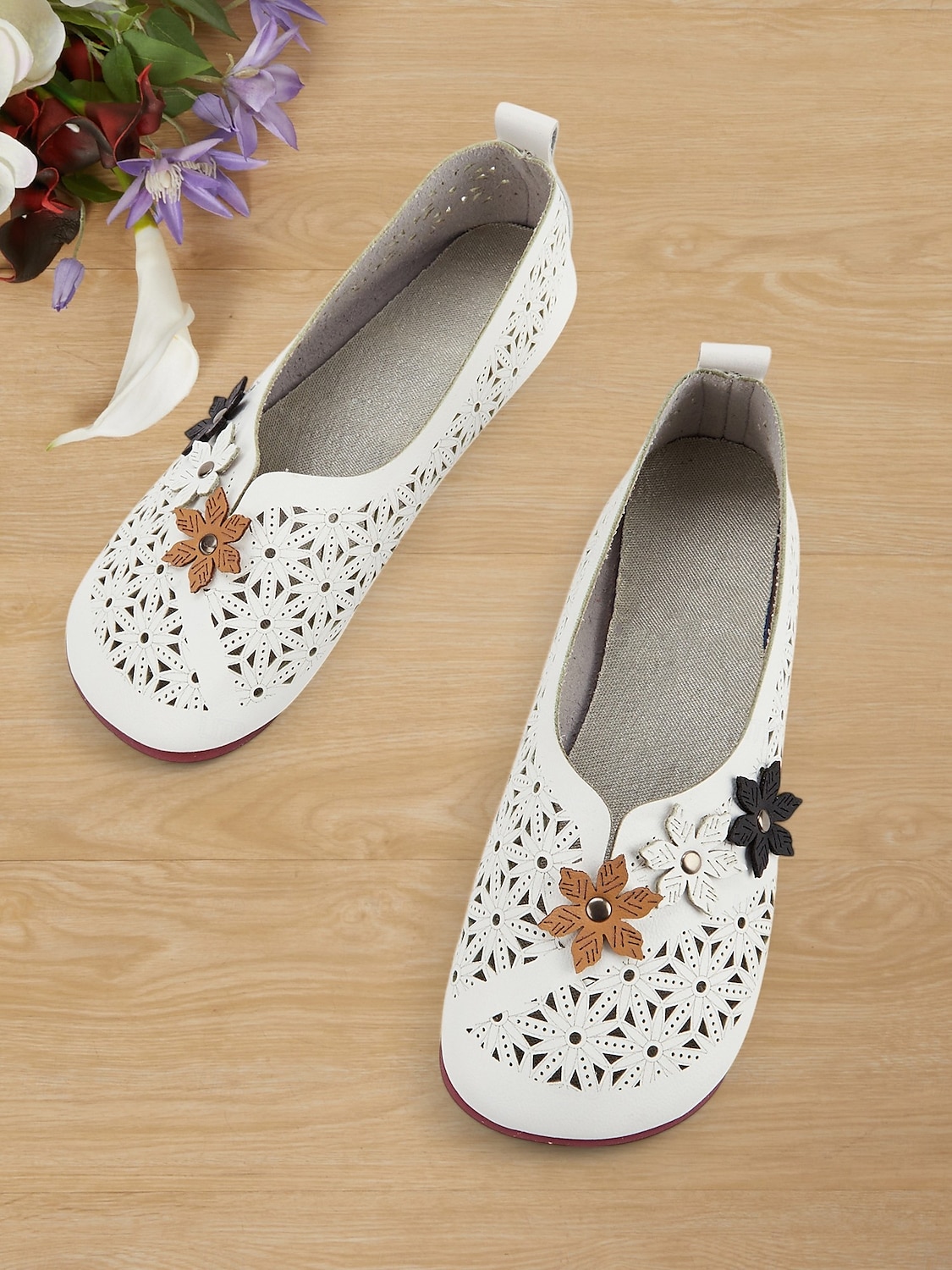 pantofi slip-on cu decupaj floral pentru femei - pantofi desculți respirabili și confortabili pentru ameliorarea bunionului și purtarea zilnică 2025 - $21.99 -P1