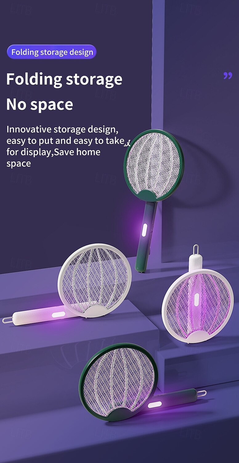 USB 2-in-1 Folding Mosquito Swatter Lamp – Rechargeable Electric Fly Killer for Dormitory and Home Use 2025 - $22.99 –P16