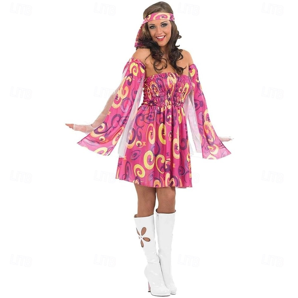 Retrò Vintage Anni '60 Hippie Vestito Abito Anni '70 Donna Abiti Anni '70 Hippie Geometrico Per donna Halloween Carnevale Mascherata Evento / Festa Festival Musicale Parata dell'Orgoglio Adulti del 2025 a $32.99 –P3