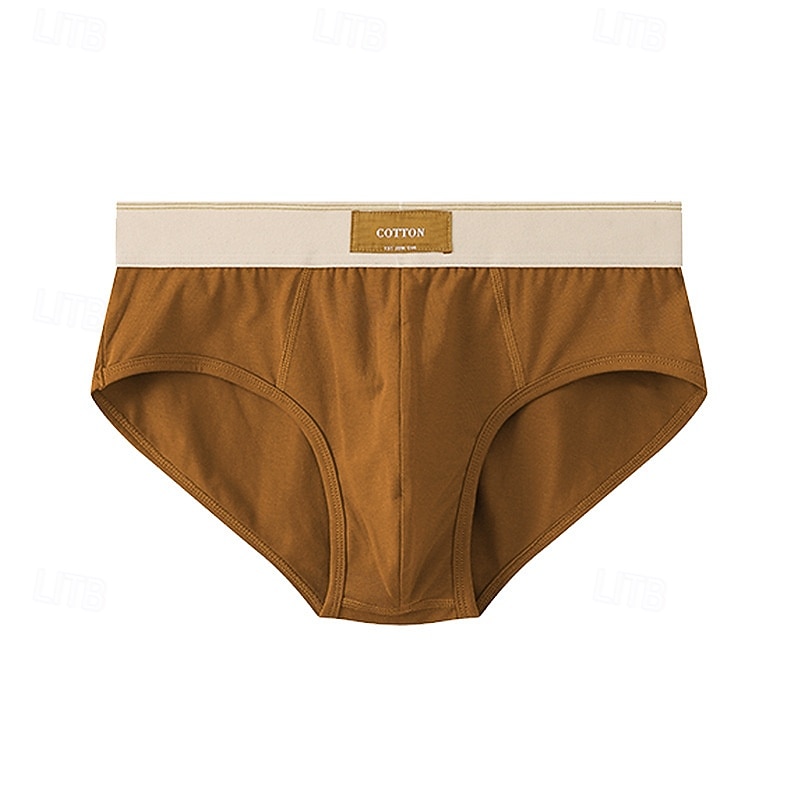 Homme 1 Pièce Culottes Basiques Slip Patchwork Polyester Respirant Doux Confortable Uni Taille Basse Noir Marron de 2025 ? $8.99 –P9