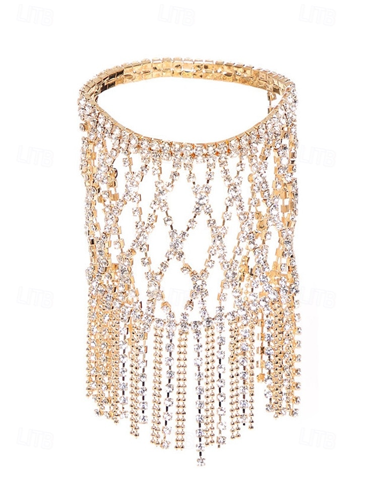 Pulseira de corrente de mão de strass feminina – luva de franjas de cristal de luxo para festas, casamentos e eventos noturnos de 2026 por $14.99 –P5