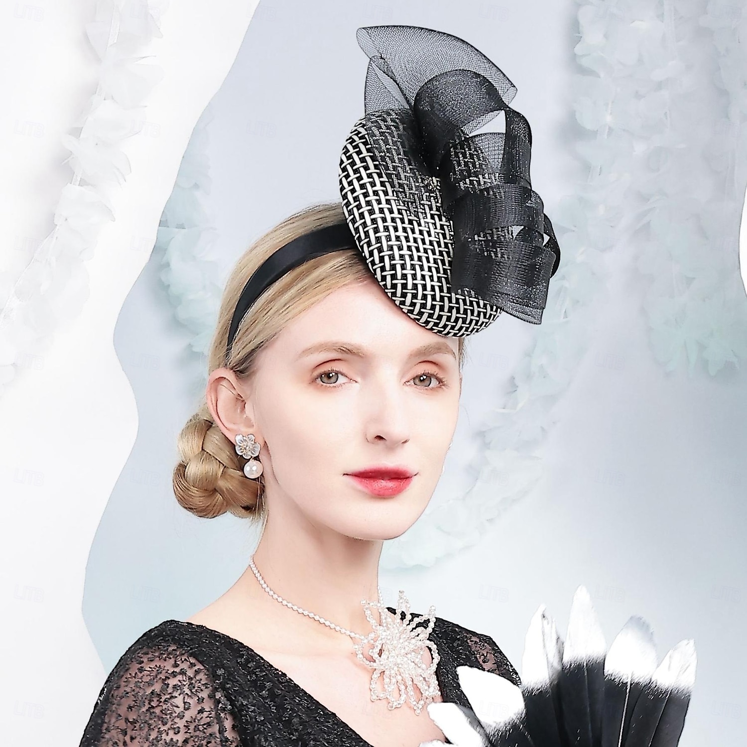 kalapok tüllszálas tányér / cloche kalap csészealj kalap pillbox sapka esküvői tea party elegáns esküvő szalagokkal fejdísz fejfedő 2025 - $37.99 –P11