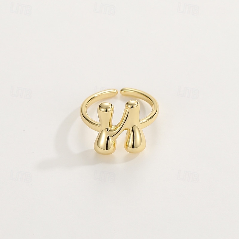 anello con lettera personalizzata, regalo per la mamma, anello con alfabeto regolabile placcato oro 18k, finitura liscia, anello iniziale a fascia aperta, gioielli eleganti per le donne del 2025 a $4.99 –P31