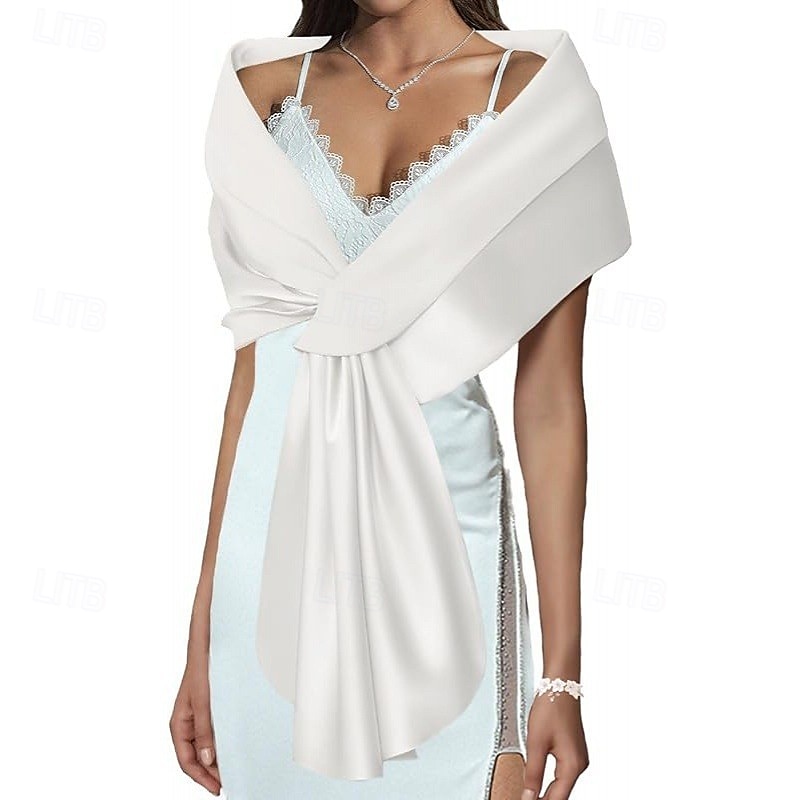 Sjal til kvinner Elegant Ermeløs Polyester Bryllup Wrap Med Ren Farge Til Fest Vår sommer 2025 - $18.99 –P8