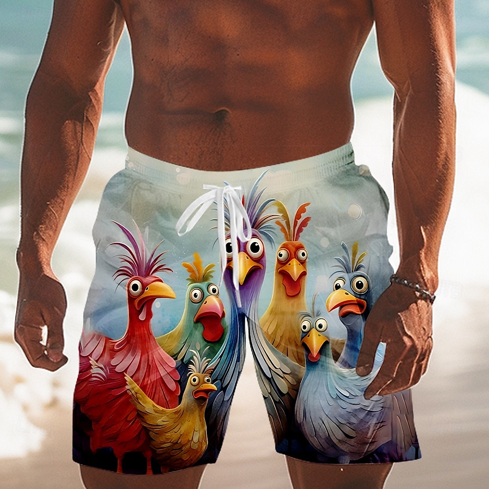 Herre Dyr Dama Morsom Badeshorts Surfeshorts Medium Midje Gatemote Hawaiisk Feriereise Snorer Mesh fôr Elastisk midje Designer Klær 2025 - $19.99 –P1