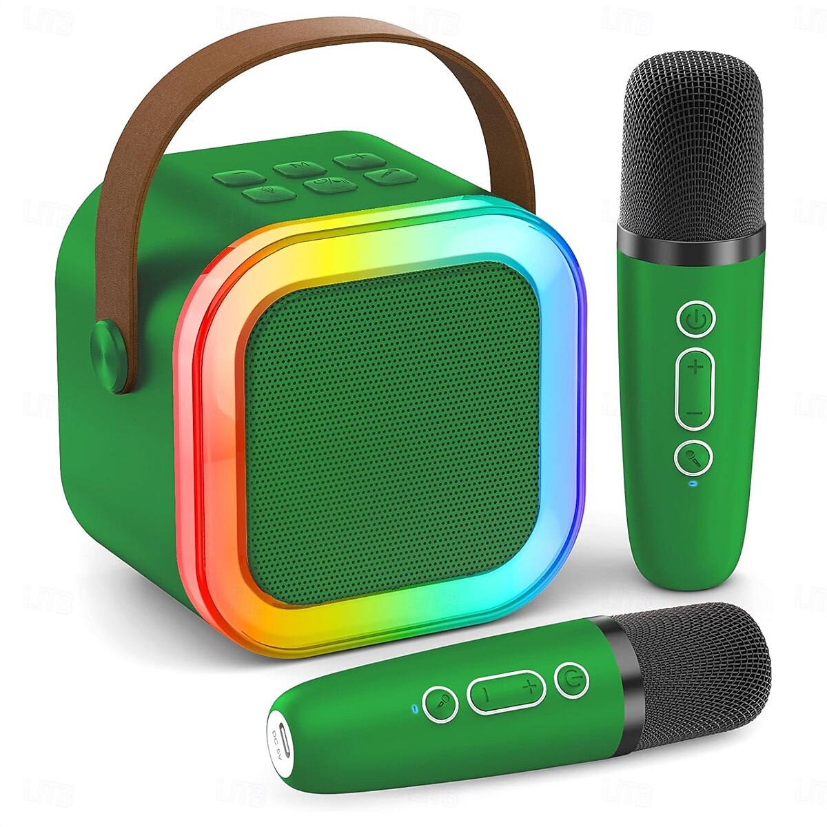 Mini Karaoke Machine Portable Bluetooth Mini Karaoke Microphone Singing Speaker with 2 Wireless Mic and Light  for All Smartphones 2025 - $41.99 –P10
