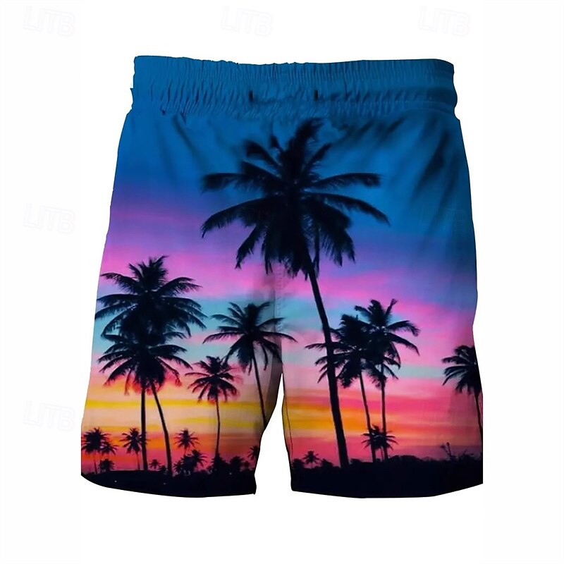 Homens Calção Justo de Natação Shorts de Natação Bermuda de Surf Calças Com Cordão Com bolsos Natação Surfe Praia Esportes Aquáticos Tropical Estampado Verão Primavera de 2025 por $12.99 –P2