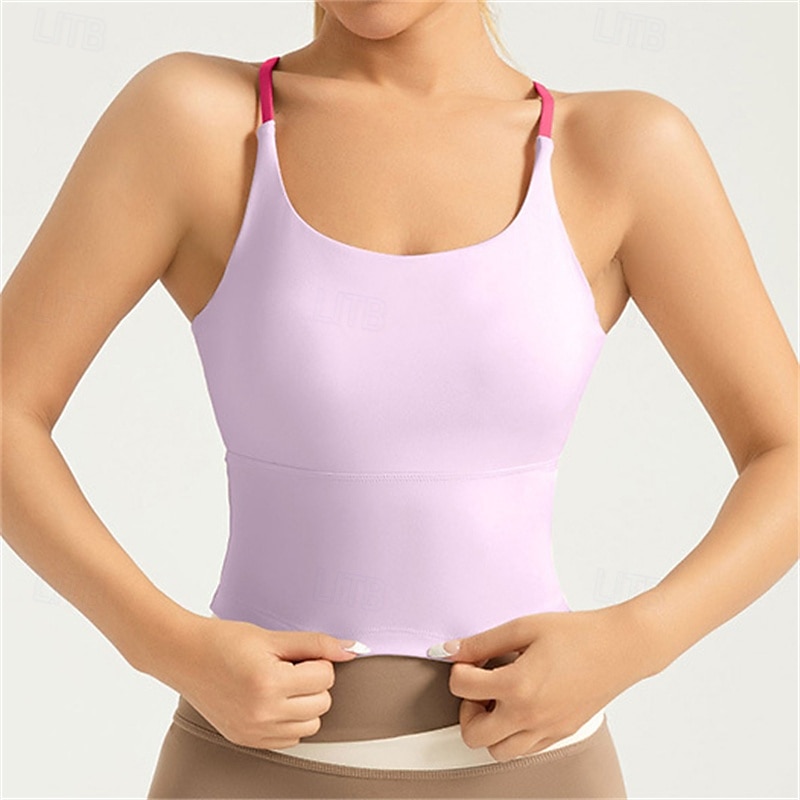 Női Lagana potpora Sportmelltartók Futó melltartó Nyissa meg a Vissza elemet Keresztpántos Jó felső Kosaras Fitnesz Szabadidős sport Futás Légáteresztő Könnyű Mekano Spandex Fekete Fehér Rózsaszín 2025 - $26.99 –P7