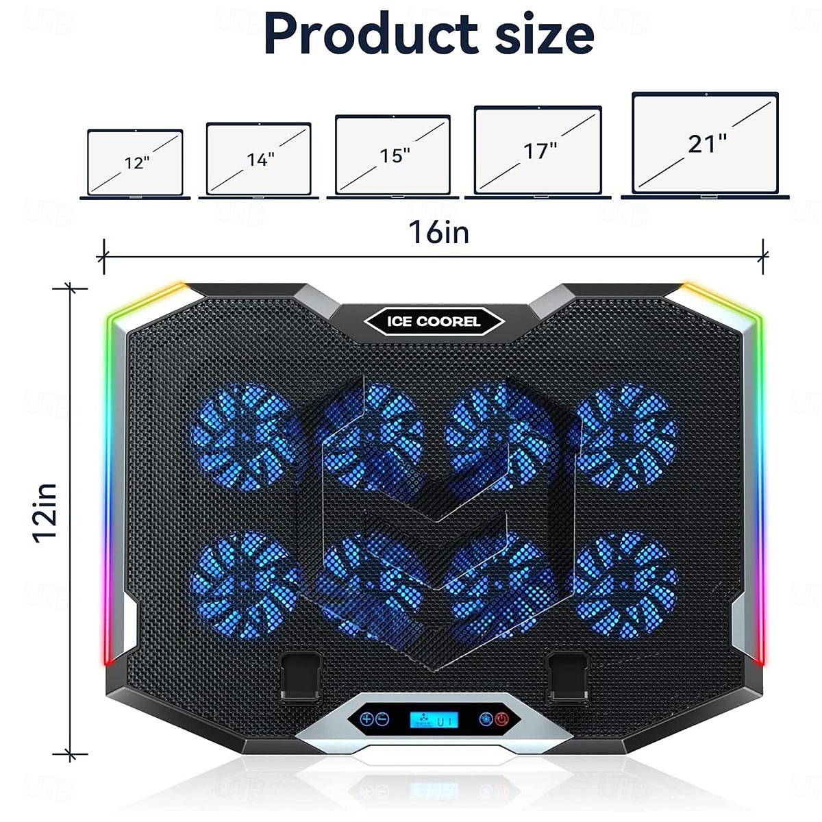 Support de refroidissement pour ordinateur portable de jeu avec 8 ventilateurs de refroidissement pour ordinateur portable de 15 à 17,3 pouces, support de refroidissement avec 6 hauteurs réglables de 2025 ? $125.99 –P6