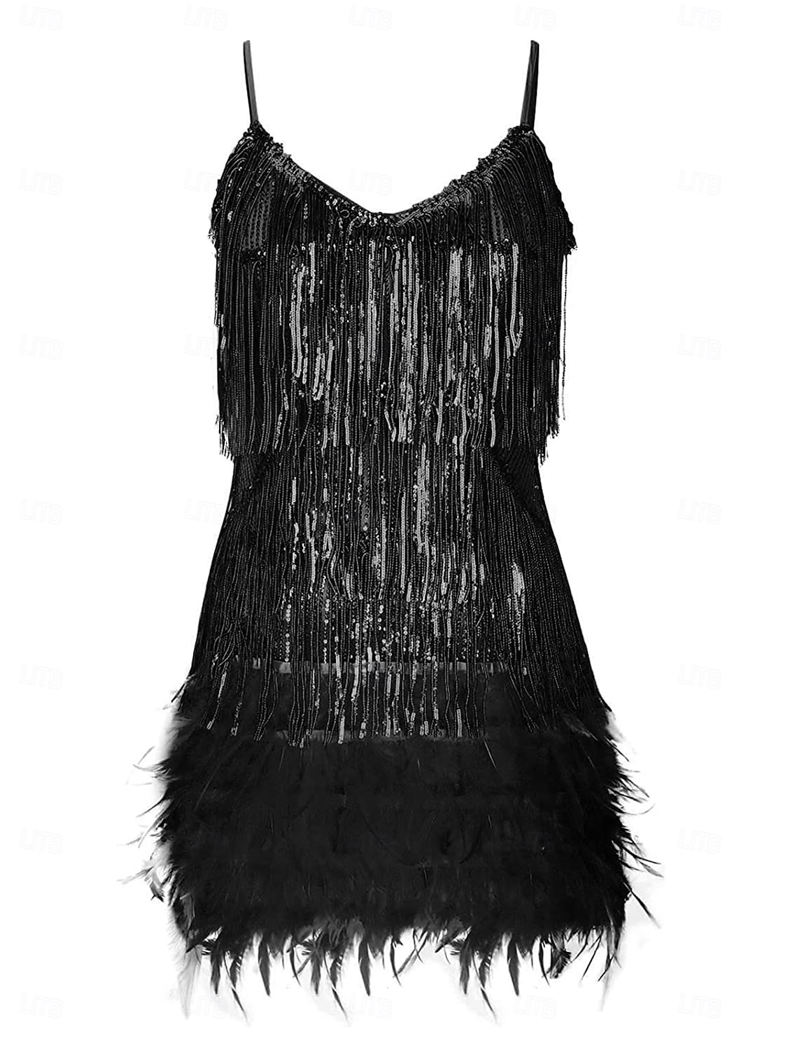 Glada 20-talet 1920-talet Flapper-klänning Klänningar Den store Gatsby Tofs Fjäder Tofs Fjädrar Maskeradkläder Dam Maskerad Bröllop Bröllopsgäst Fest / afton Vuxen Klänning Hemkomstklänningar 2025 - $49.99 –P17