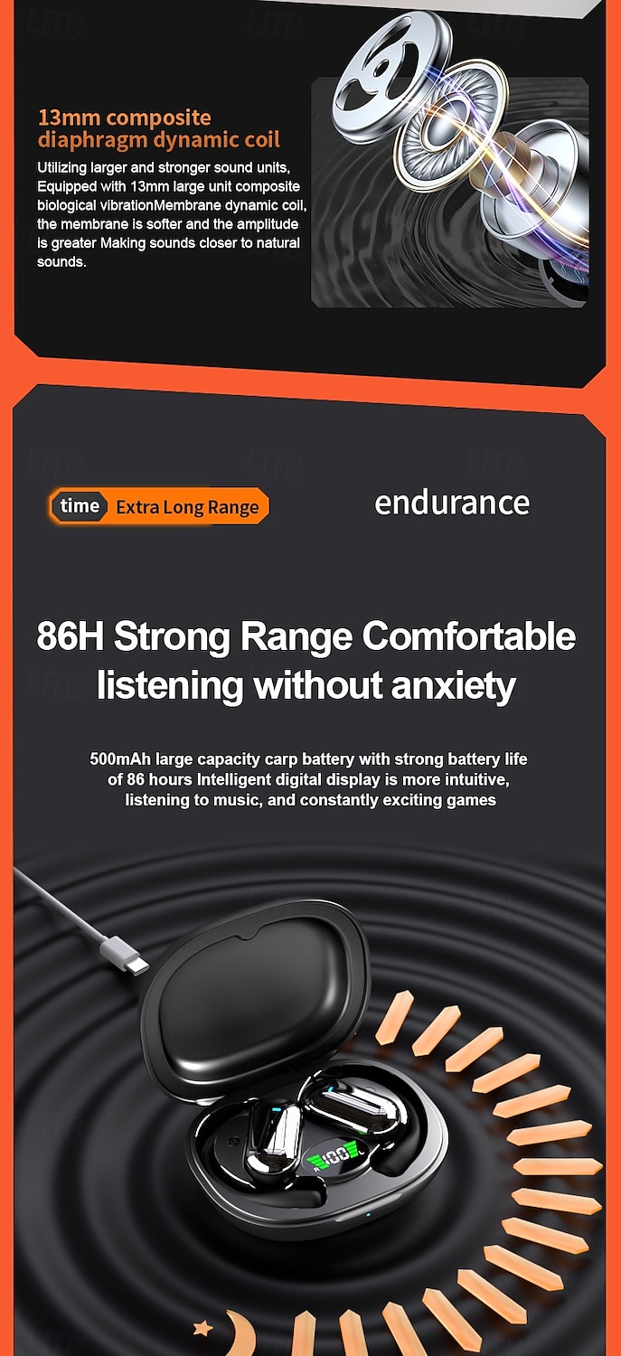 Bluetooth Headset Real Time Translation Headset Talking Music 144 Languages Translation Touch Headset AI Translation Headset Long Term Sports Noise Cancellation Waterproof LED Digital Display 2025 - $15.99 –P8