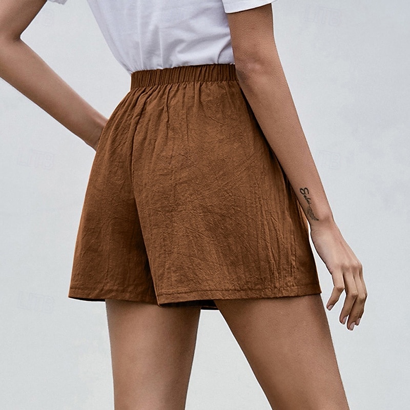 Per donna Pantaloncini in cotone e lino Shorts Moda Streetwear Corto Naturale Semplice Tasca Design con Coulisse Elastica Comodo All'aperto Confortevole Streetwear Abbigliamento quotidiano Uscire del 2025 a $13.99 –P9