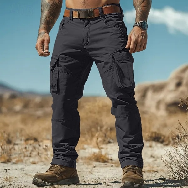 Per uomo Pantaloni Cargo Pantaloni da Lavoro Pantaloni da escursionismo Multi-tasche Gamba Dritta Semplice Traspirante Indossabile Lunghezza intera All'aperto Quotidiano Campeggio & Escursionismo del 2025 a $32.99 –P5