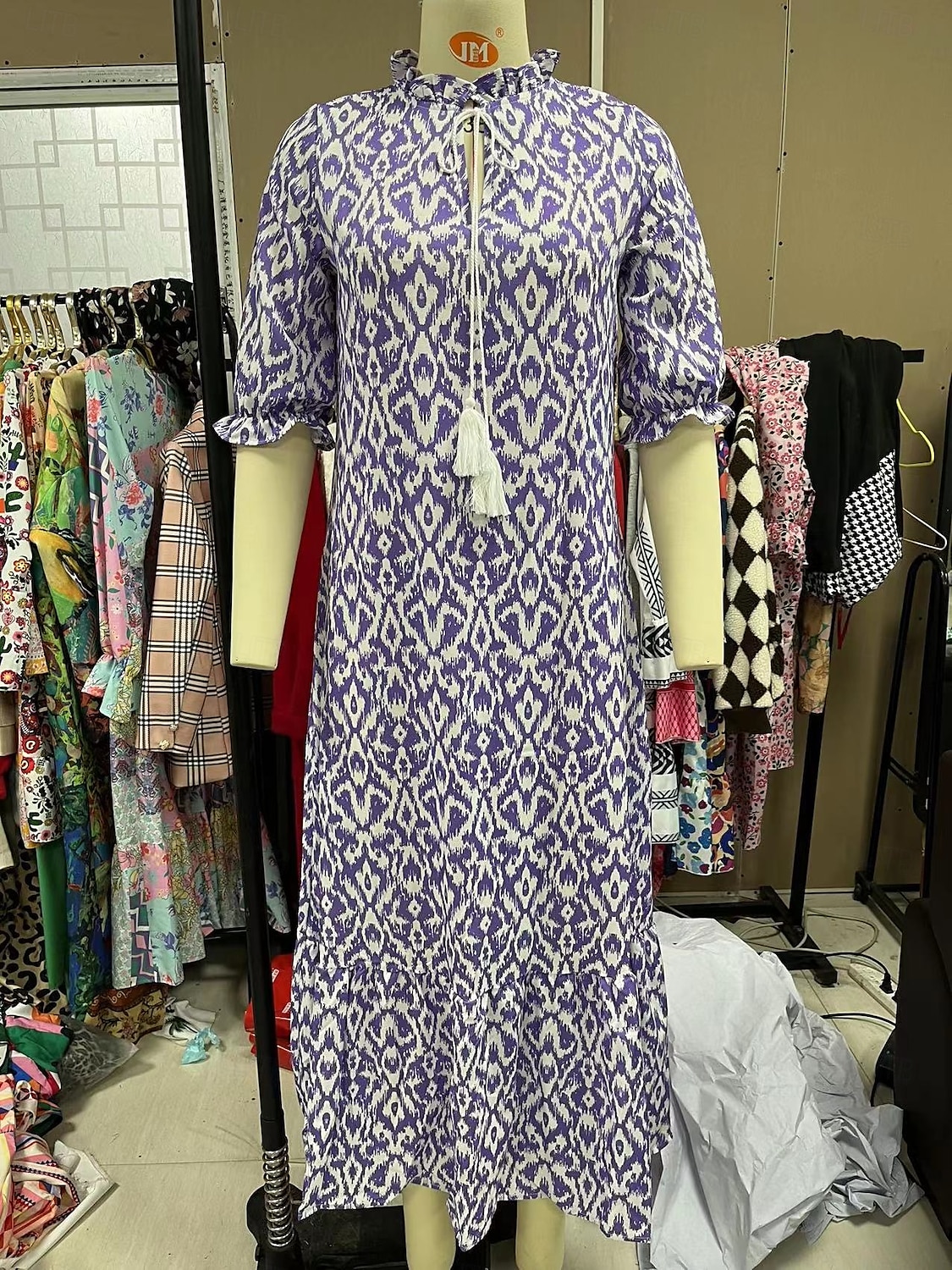 Damskie Długa sukienka sukienka maxi Sukienka Boho Sukienka z nadrukiem Sukienki Peplum Romantyczna Nowoczesny Bufka Codzienny Święto Plaża Luźna Graficzny Kwiat Rękaw 1/2 W serek Rumiany r 2025 - $24.99 –P8