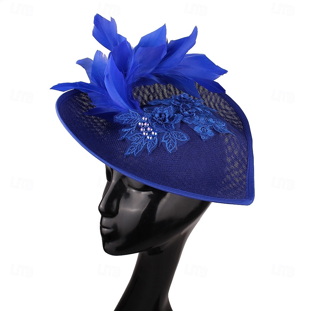 Coiffe Chapeau Fedora en Lin Synthétique Mariage Anniversaire Thé Course Équitation Élégant Vintage Mignon Avec Accessoire En Plumes de 2025 ? $29.99 –P8
