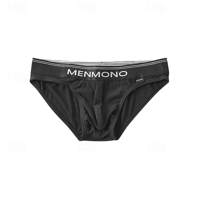 Hombre 1 pc Bragas básicas Slip Retazos Poliéster Transpirable Suave Cómodo Refranes y citas Tiro Medio Negro Blanco 2025 - $10.49 –P5