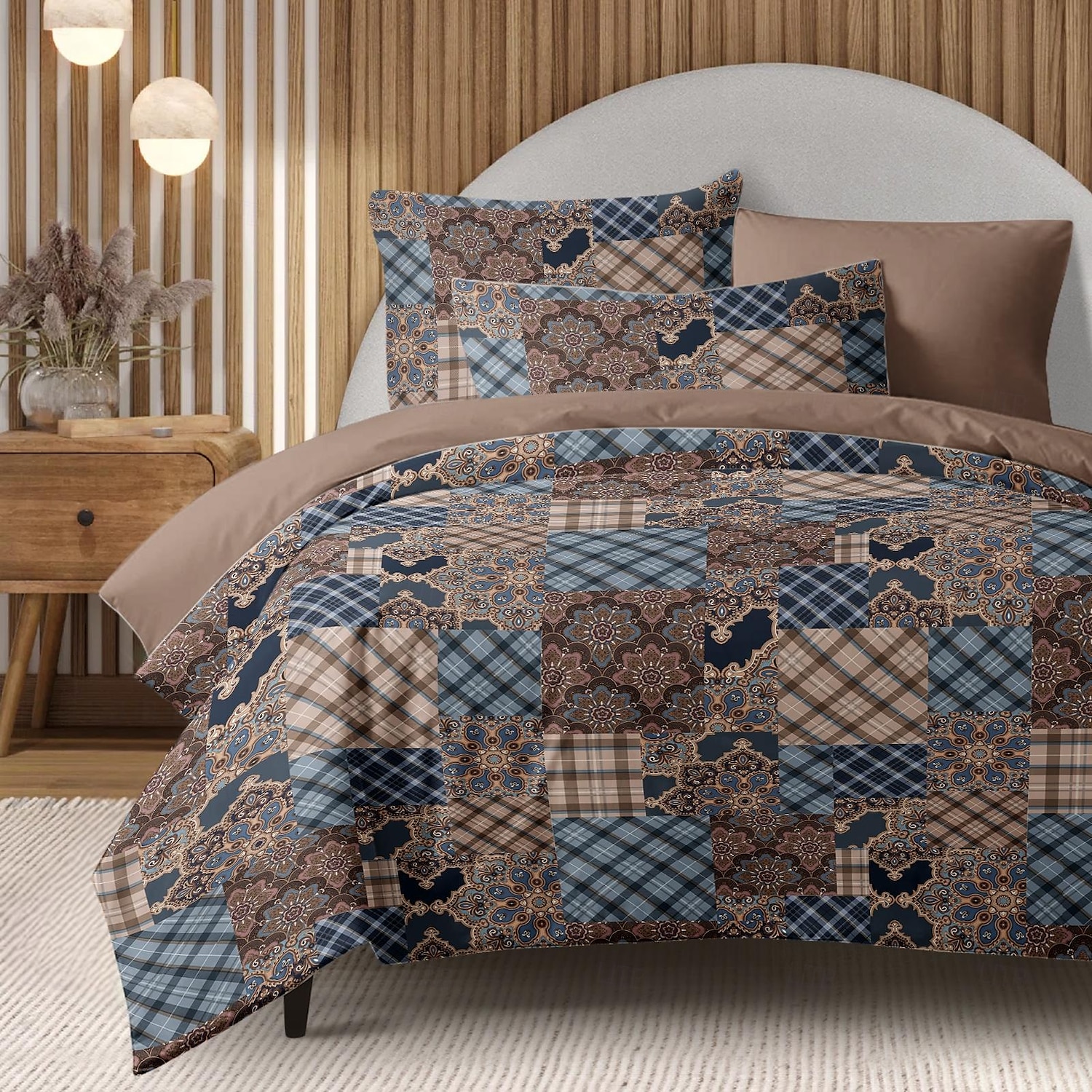 Housse de couette patchwork floral taille double ensemble de literie en coton ensembles de lit housse de couette couette douce légère avec 2 taies d'oreiller pour l'été le printemps de 2025 ? $60.99 –P7