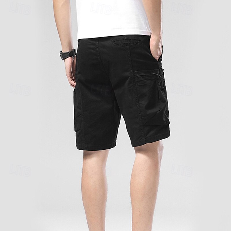 Homens Bermuda Cargo Calção Shorts de verão Com Cordão Cintura elástica Bolso multi Tecido Conforto Vestível Comprimento do joelho Ao ar livre Esporte Diário Moda Casual Preto Vinho de 2025 por $35.99 –P11