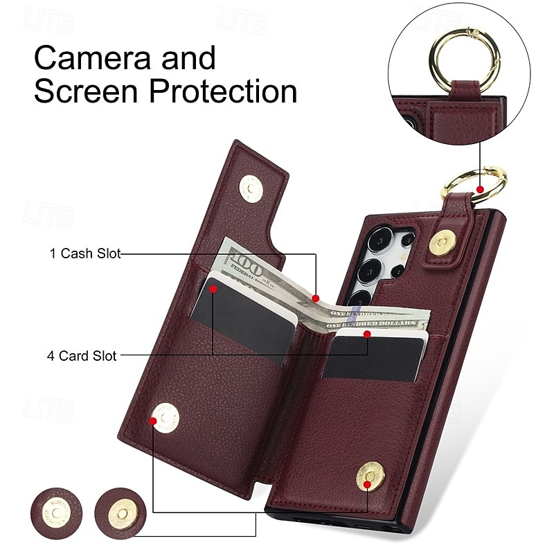 Phone Case For Samsung Galaxy S24 Ultra Plus S24 FE S23 S22 S21 S20 Ultra Plus FE A55 A35 A25 A15 5G A14 A54 A73 A53 A12 A13 Back Cover with Stand Holder Magnetic Zipper Retro TPU PU Leather 2025 - $24.99 –P5