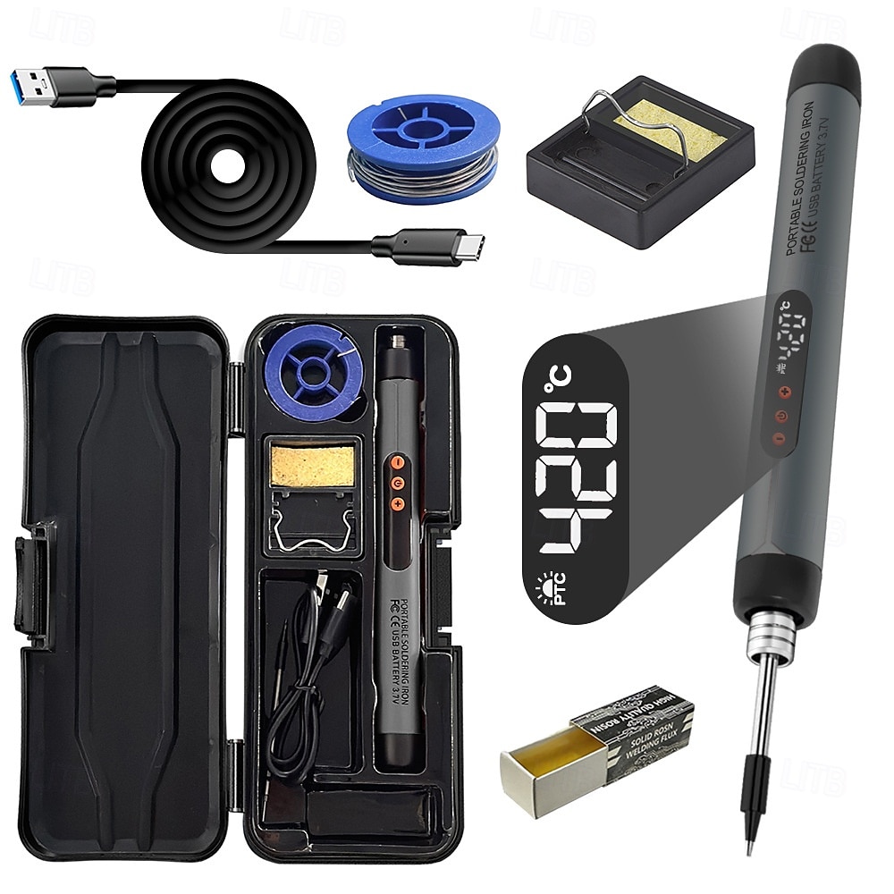 ערכת ערכת מלחם חשמלי דיגיטלי USB רב תכליתי אינטליגנטי 300-450 כלי ריתוך הלחמה מתכוונן לטמפרטורה 2025 - $28.99 –P7