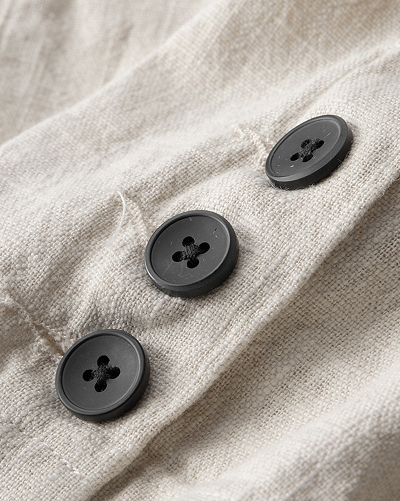 2025年 男性用 リネンブレザー ブレザー バケーション 祝日 ウェディングパーティー ファッション ライトウェイト 春 & 秋 ポリエステル リネン 平織り ポケット ボタン 快適 シングルブレスト 一つボタン ブレザー ブラック バーガンディー ダークネイビー アーミーグリーン  コレクション – $52.99 –P4