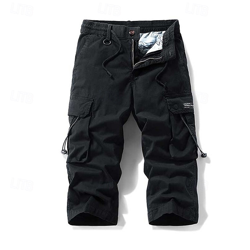 Per uomo Pantaloncini Cargo Capri Pantaloni capri Coulisse Elastico in vita Multi-tasche Semplice Comodità Indossabile Lunghezza al polpaccio All'aperto Sport Quotidiano Moda Casual Nero Cachi del 2025 a $36.99 –P12