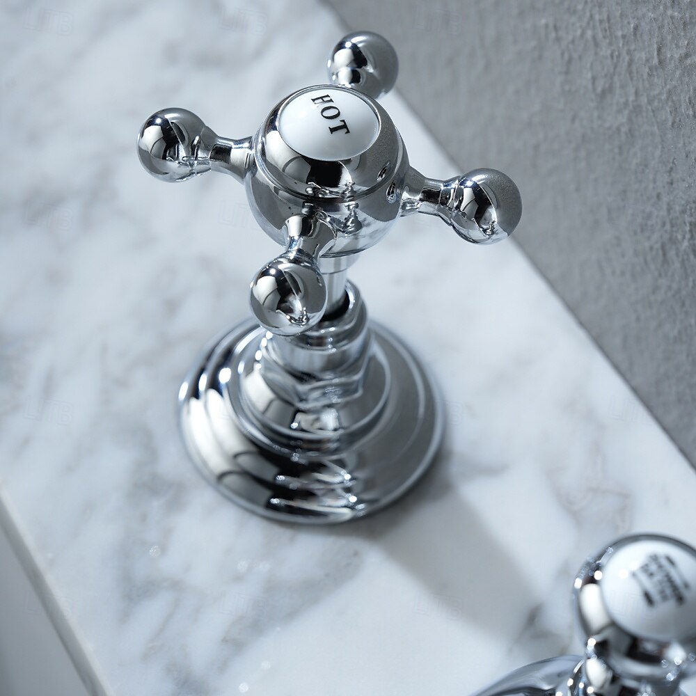 Bathroom Sink Faucet - Widespread Electroplated Widespread Two Handles Three HolesBath Taps 2025 - $202.49 –P6