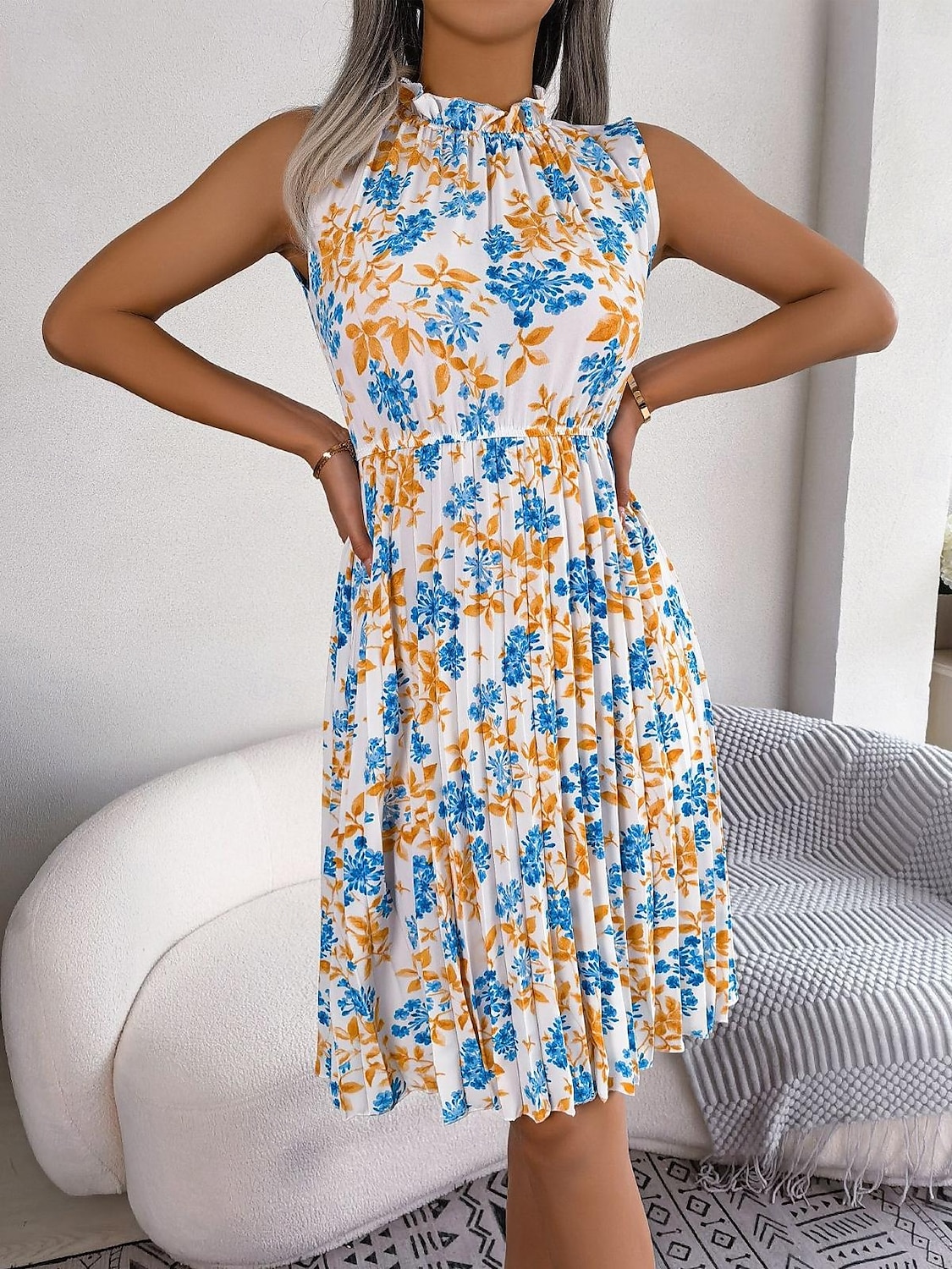 Ramadán Női Szabályos Midi ruha Boho elegáns ruhák Boho ruha Rakott ruha Vállon kívüli ruha Csehország Stílusos Szexi Ujjatlan Vakáció Parti Születésnap Karcsúsított Virágos Grafika Ujjatlan 2025 - $25.99 –P3