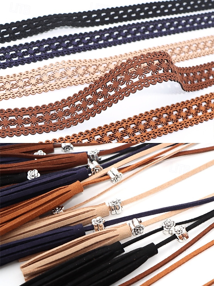kvinnors boho-snörsbälte med tofs – vintage ihåligt midjebälte i fuskmocka, justerbart brett cinch-bälte för klänningar, festivaler och casual outfits 2025 - $11.99 –P7