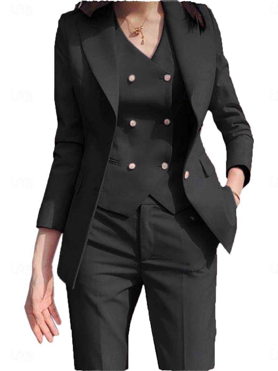 Drei-teiliges Mutter der Braut Kleid Elegantes einfaches Hemdkragen Knöchellang Polyester Langarm mit einfarbig 2025 - $159.99 –P9